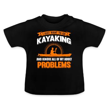Kayak Kayak - T-shirt bio col rond Bébé - noir - Devant