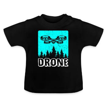 Drone drone drone pilote quadricoptère - T-shirt bio col rond Bébé - noir - Devant
