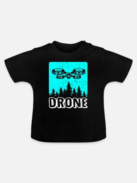 Drohne Drone Dronenpilot Quadrocopter - Baby Bio-T-Shirt mit Rundhals - Schwarz