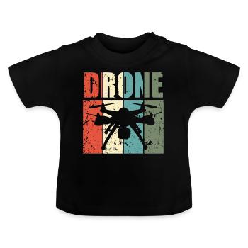 Drone Drone Drone Pilot Quadcopter - Baby Organic T-Shirt with Round Neck - black - Front