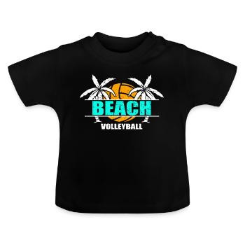 Beach volley ball beach volley vacances - T-shirt bio col rond Bébé - noir - Devant