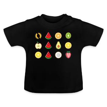 Sommerfrüchte Melonen Jackpot Sommer Geschenkidee - Baby Bio-T-Shirt mit Rundhals - Schwarz - Vorne