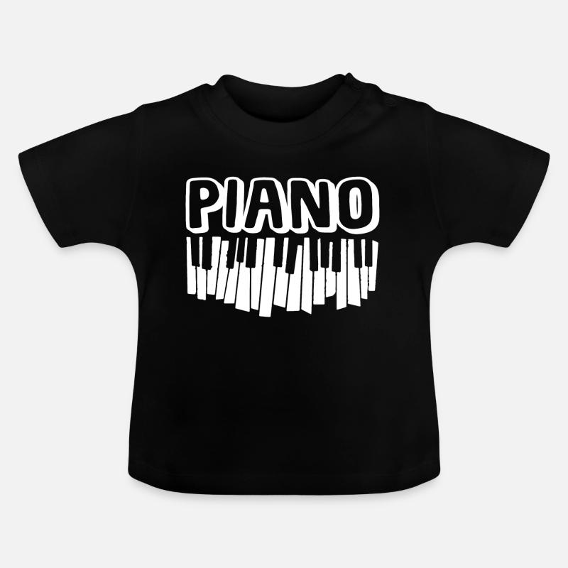 piano - T-shirt bio col rond Bébé - noir