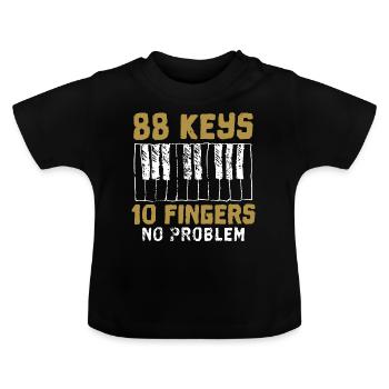 Piano piano - T-shirt bio col rond Bébé - noir - Devant