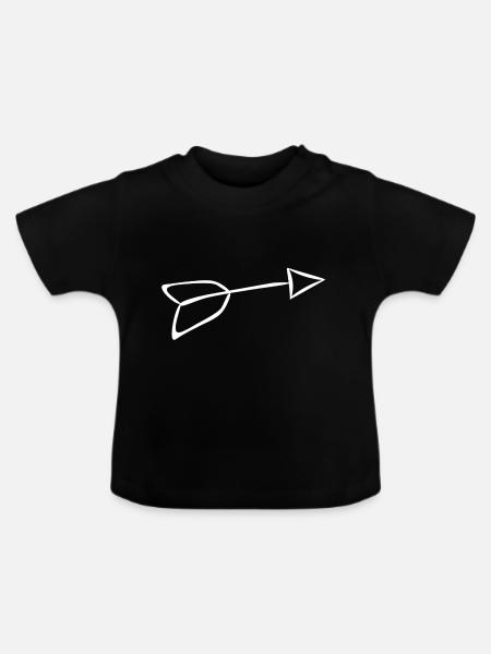Pfeil - Baby Bio-T-Shirt mit Rundhals - Schwarz