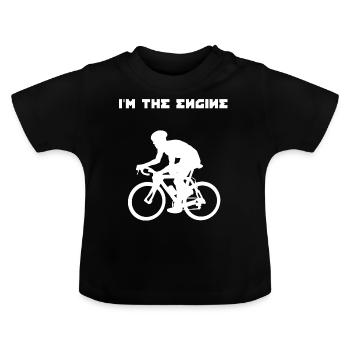 Ich bin der Motor Fahrrad - Baby Bio-T-Shirt mit Rundhals - Schwarz - Vorne