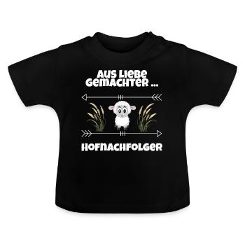 Baby Hofnachfolger Bauernnachwuchs Strampler - Baby Bio-T-Shirt mit Rundhals - Schwarz - Vorne