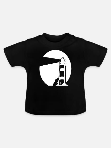 Leuchtturm - Baby Bio-T-Shirt mit Rundhals - Schwarz