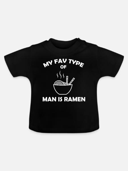 Ramen Nudeln Lieblings Mann - Baby Bio-T-Shirt mit Rundhals - Schwarz