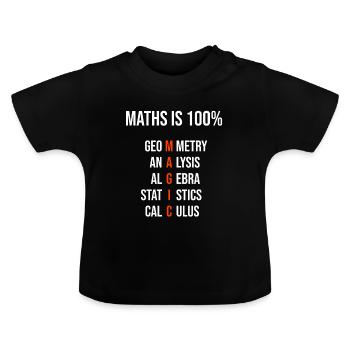 Math is 100% magic - Baby Organic T-Shirt with Round Neck - black - Front