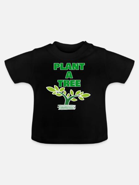 Plant a Tree - Baby Bio-T-Shirt mit Rundhals - Schwarz