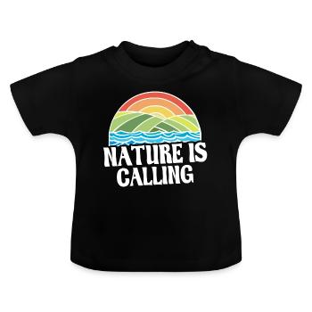 Nature lovers - Baby Organic T-Shirt with Round Neck - black - Front