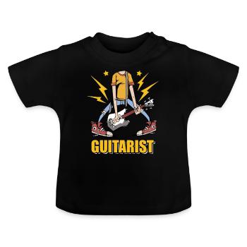 Guitariste guitares musiciens RocknRoll Rock Musique - T-shirt bio col rond Bébé - noir - Devant