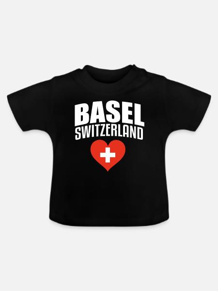 Basel Schweiz Switzerland - Baby Bio-T-Shirt mit Rundhals - Schwarz