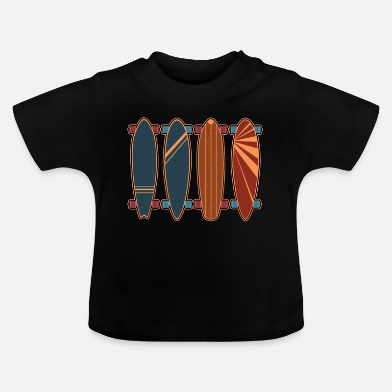 longboard - T-shirt bio col rond Bébé - noir