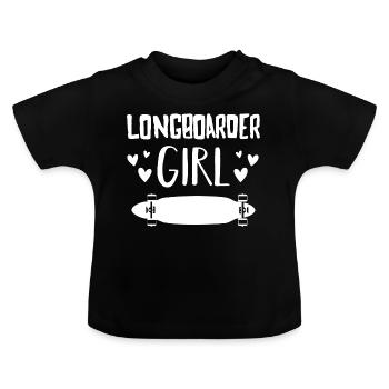 Longboarder Girl Longboard Longboarding Skate - T-shirt bio col rond Bébé - noir - Devant