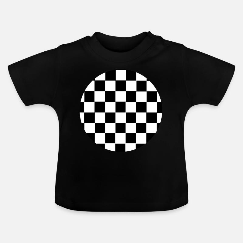 Cercle à damier - T-shirt bio col rond Bébé - noir