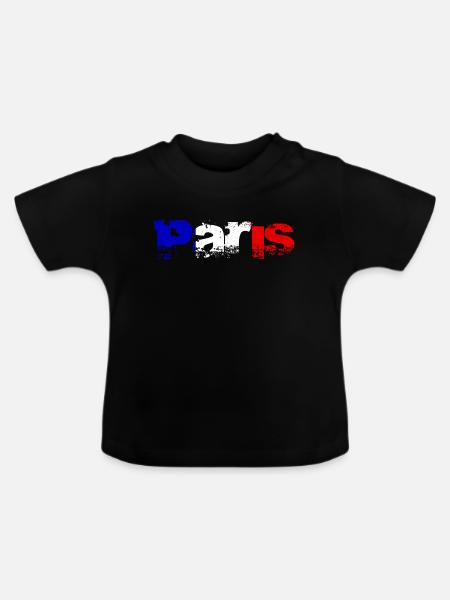 Paris - Baby Bio-T-Shirt mit Rundhals - Schwarz