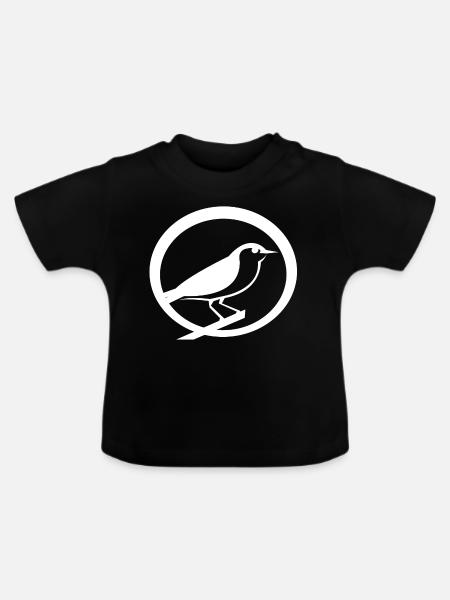 Vogel - Baby Bio-T-Shirt mit Rundhals - Schwarz