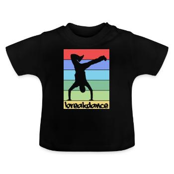 Breakdance Breakdance BBoy Danse Breakdancer - T-shirt bio col rond Bébé - noir - Devant