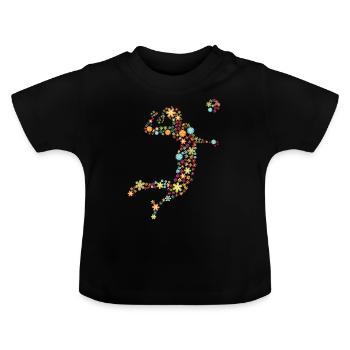 volleyball - Baby Bio-T-Shirt mit Rundhals - Schwarz - Vorne