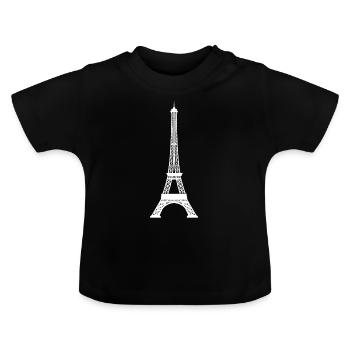 Eiffel tower - Baby Organic T-Shirt with Round Neck - black - Front