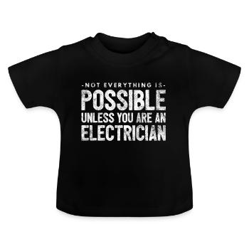 Électricien Électricité Électricité Profession Cadeau - T-shirt bio col rond Bébé - noir - Devant