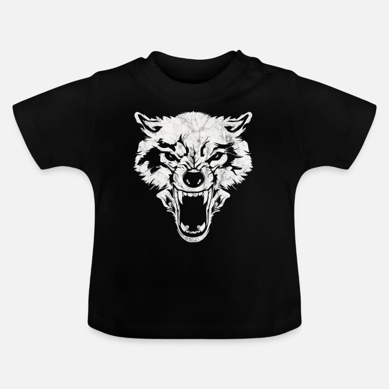 Wolf - Baby Bio-T-Shirt mit Rundhals - Schwarz