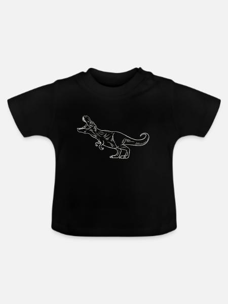 T-Rex - Dinosaurier - Dinosaurs - Baby Bio-T-Shirt mit Rundhals - Schwarz