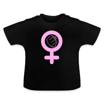 signe femme - T-shirt bio col rond Bébé - noir - Devant