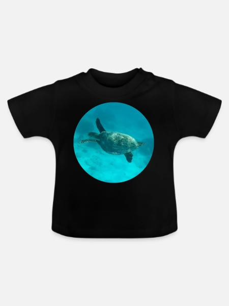Sea Turtle - Baby Bio-T-Shirt mit Rundhals - Schwarz