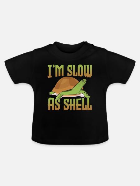Schildkröte Tortoise - Baby Bio-T-Shirt mit Rundhals - Schwarz