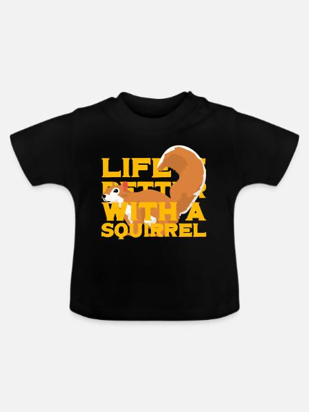 Eichhörnchen Eichhörnchen - Baby Bio-T-Shirt mit Rundhals - Schwarz