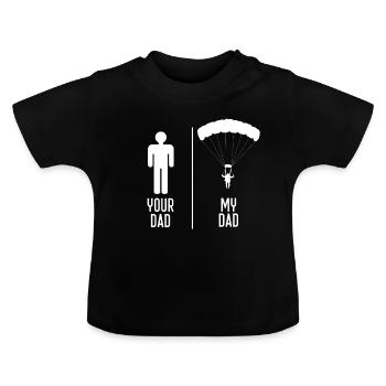 Skydiving Dad - T-shirt bio col rond Bébé - noir - Devant