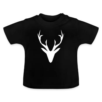 reindeer - Baby Organic T-Shirt with Round Neck - black - Front