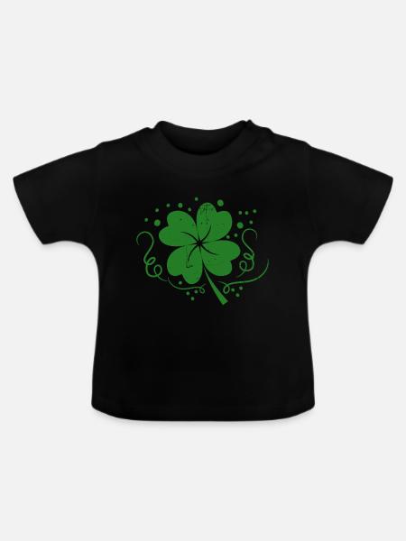 Kleeblatt - Baby Bio-T-Shirt mit Rundhals - Schwarz