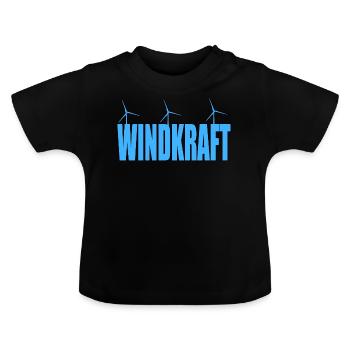Énergie éolienne - T-shirt bio col rond Bébé - noir - Devant
