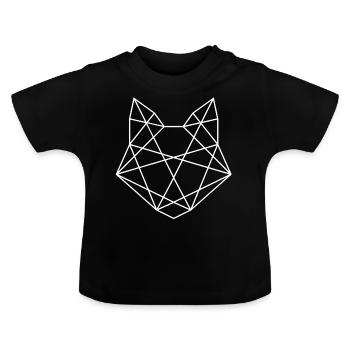Tête de chat Polyart - T-shirt bio col rond Bébé - noir - Devant
