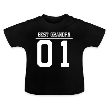 Bester Opa 01 - Baby Bio-T-Shirt mit Rundhals - Schwarz - Vorne