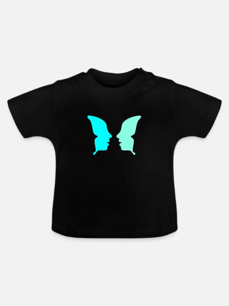 Optische Täuschung - Baby Bio-T-Shirt mit Rundhals - Schwarz