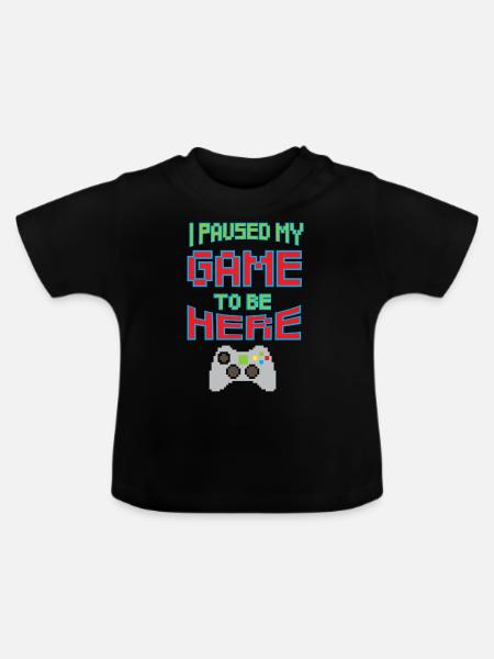 Retrogaming - Zocken - Videospiel - Baby Bio-T-Shirt mit Rundhals - Schwarz