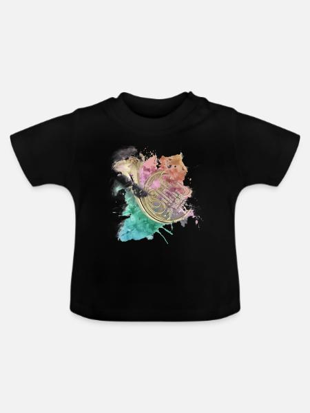 Horn - Baby Bio-T-Shirt mit Rundhals - Schwarz