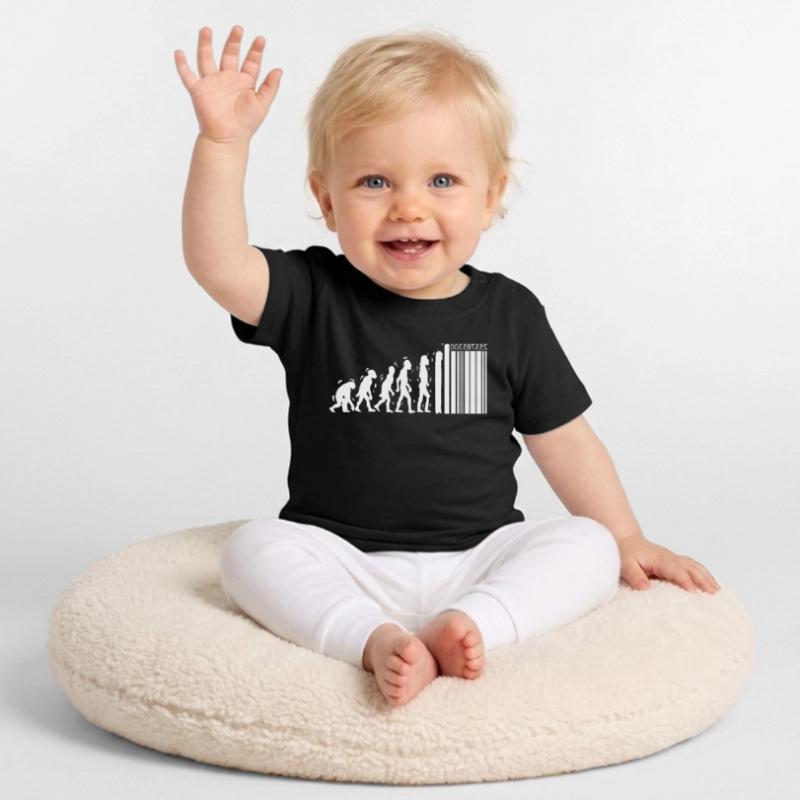 Unique Evolution Design For Consumers Evolution Baby Organic T-Shirt with Round Neck