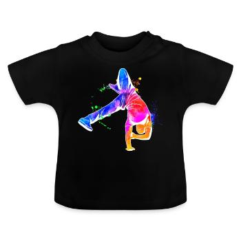 Breakdance Geschenk Geschenkidee - Baby Bio-T-Shirt mit Rundhals - Schwarz - Vorne