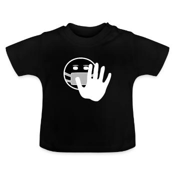 Abstand halten - Baby Bio-T-Shirt mit Rundhals - Schwarz - Vorne