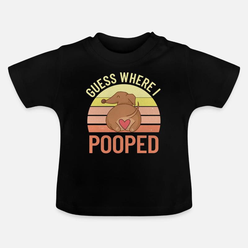 Teckel Merde Drôle Wiener Weiner Chien - T-shirt bio col rond Bébé - noir