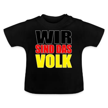 Wir sind das Volk Quarantäne - Baby Bio-T-Shirt mit Rundhals - Schwarz - Vorne