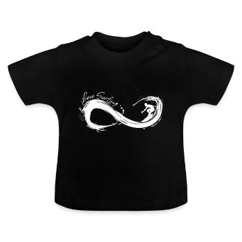 Love Surfing Forever - Baby Bio-T-Shirt mit Rundhals - Schwarz - Vorne
