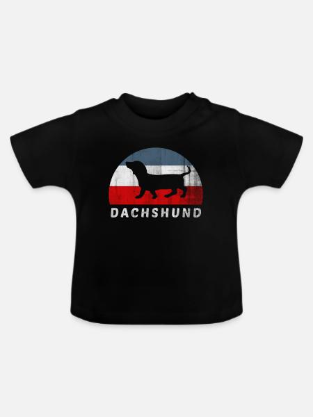 Dackel - Baby Bio-T-Shirt mit Rundhals - Schwarz