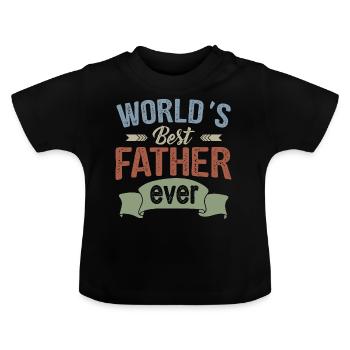 Best father in the world - Father's Day gift idea - Baby Organic T-Shirt with Round Neck - black - Front